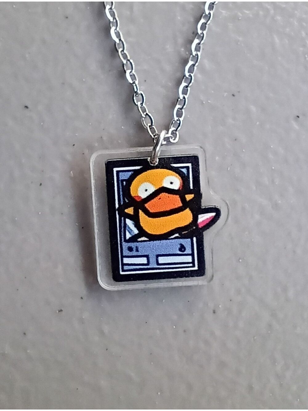Psyduck Pokemon Card Cute Kawaii Stainless Steel Necklace
